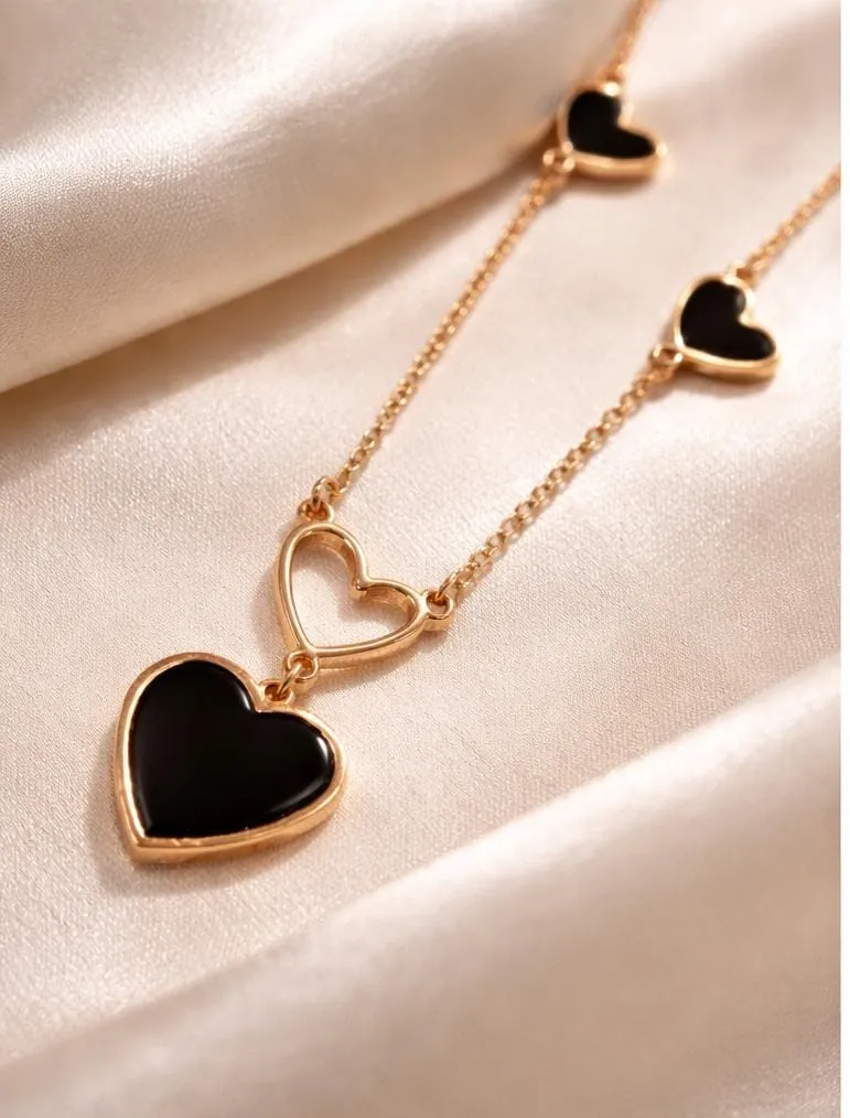 Gold-tone heart necklace
